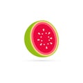 Half of guava icon. Guava logo. Healthy food. Vitamin food. Vector illustration Royalty Free Stock Photo