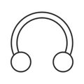 Half hoop earring linear icon