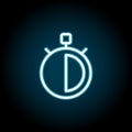 Half an hour blue neon icon. Simple thin line, outline vector of time icons for ui and ux, website or mobile application Royalty Free Stock Photo