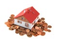 Half of house with cents Royalty Free Stock Photo