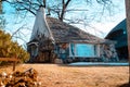 Charlevoix, MI /USA - March 3rd 2018: The Half House an Earl Young Mushroom House in Charlevoix Michigan