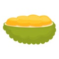 Half jackfruit icon cartoon vector. Fruit food