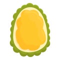 Half jackfruit icon cartoon vector. Summer food