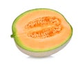 Half of japanese melons, orange melon or cantaloupe melon Royalty Free Stock Photo