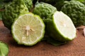 Half of the kaffir lime fruit Royalty Free Stock Photo