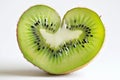 Half A Kiwi Fruit Shaped Like A Heart On A White Background Royalty Free Stock Photo