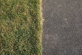 half of Lawn and walkway texture background Royalty Free Stock Photo