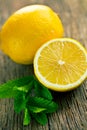 Half lemon and fresh mint Royalty Free Stock Photo