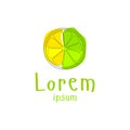 Half of lemon icon. Lemon logo. Healthy food. Vitamin food. Royalty Free Stock Photo