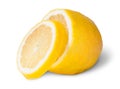 Half Of A Lemon With One Slice Royalty Free Stock Photo