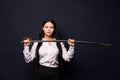 Asian businesswoman with sword Royalty Free Stock Photo