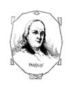 Half-length Portrait Of Benjamin Franklin, Wood Engraving 1847