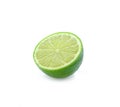 Half of lime citrus fruit lime cut isolated on white background Royalty Free Stock Photo