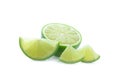 Half of lime citrus fruit lime cut isolated on white background Royalty Free Stock Photo