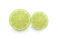 Half of lime citrus fruit lime cut isolated on white background Royalty Free Stock Photo