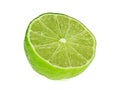 Half of lime citrus fruit isolated on white background Royalty Free Stock Photo