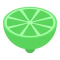 Half lime icon, isometric style