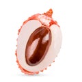 Half litchi isolated on the white with shadow Royalty Free Stock Photo