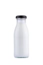 Half liter bottle of milk mockup with black cap isolated on white background