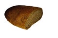 Half loaf of the rye bread isolated on white background Royalty Free Stock Photo