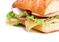 Half of long baguette sandwich Royalty Free Stock Photo