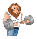 Half-man Half-lion Bodybuilder, illustration