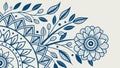 Half Mandala Floral Corner Art, vector design Generative AI Royalty Free Stock Photo