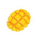Half mango sliced to cubes Royalty Free Stock Photo