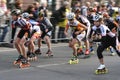 Half marathon roller skaters Royalty Free Stock Photo