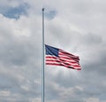 Half Mast American Flag Royalty Free Stock Photo