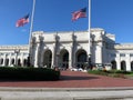Half Mast Flags at Union Station in Washington DC Royalty Free Stock Photo