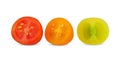 Half MIni tomato vegetable isolated on white background Royalty Free Stock Photo