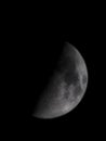 Half moon against night sky