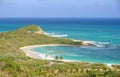 Half Moon Bay Atlantic Ocean coast - Caribbean tropical island - Antigua and Barbuda Royalty Free Stock Photo