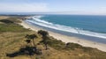 Half Moon Bay California Beach Bluffs overlooking the pacific ocean on sunny clear day with gorgeous blue sky Royalty Free Stock Photo