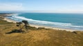 Half Moon Bay California Beach Bluffs overlooking the pacific ocean on sunny clear day with gorgeous blue sky Royalty Free Stock Photo