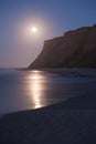 Half Moon Bay at Moonset Royalty Free Stock Photo