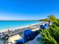 Half Moon Cay, Bahamas - December 02, 2019: People at The beach on Half Moon Cay island Royalty Free Stock Photo