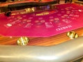 Half Moon Cay island, Bahamas - December 4, 2019: Casino interior, gaming slot machines, American gambling, cruise liner
