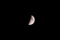 Half Moon in clear dark sky by night Royalty Free Stock Photo