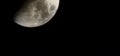 Half moon in the dark sky ,closeup shot Royalty Free Stock Photo