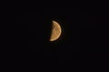 Half moon in the dark sky.Night Evening Sky Blue Moon.Copy space.Soft focus.Blurred image Royalty Free Stock Photo