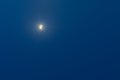 Half moon in the dark sky.Night Evening Sky Blue Moon.Copy space.Soft focus.Blurred image Royalty Free Stock Photo