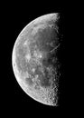 Moon details and craters night sky observing over telescope Royalty Free Stock Photo