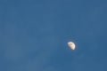 Half-moon in evening sky with faint clouds Royalty Free Stock Photo