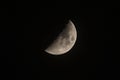 Half moon during the first quarter phase isolated Royalty Free Stock Photo