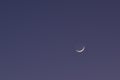 half moon floating on blue sky in twilight background Royalty Free Stock Photo