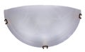 Half moon flush mount white alabaster glass wall sconce lamp light isolated on white background