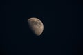Half moon in the night sky. Royalty Free Stock Photo