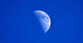 Half moon vector. Night blue sky background Royalty Free Stock Photo